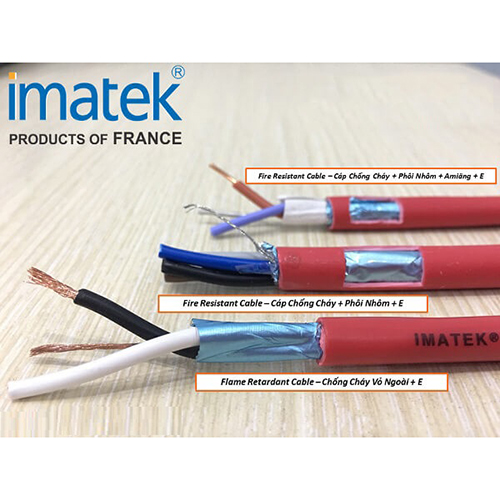 Cáp chống cháy Chống nhiễu Imatek 2 core x 1.5mm² + Mica +Al+ E