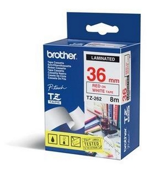 nhan brother tz262 red on white  chu do nen trang rong 36mm