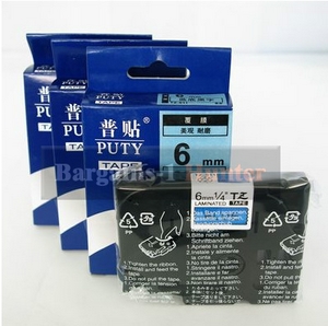 nhan brother tz511 black on blue  chu den nen xanh da troi rong 6mm